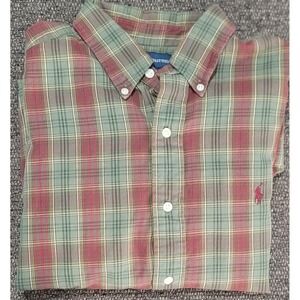 Ralph Lauren‎ Men's Brown Plaid Classic Fit Long Sleeve Shirt Size Large